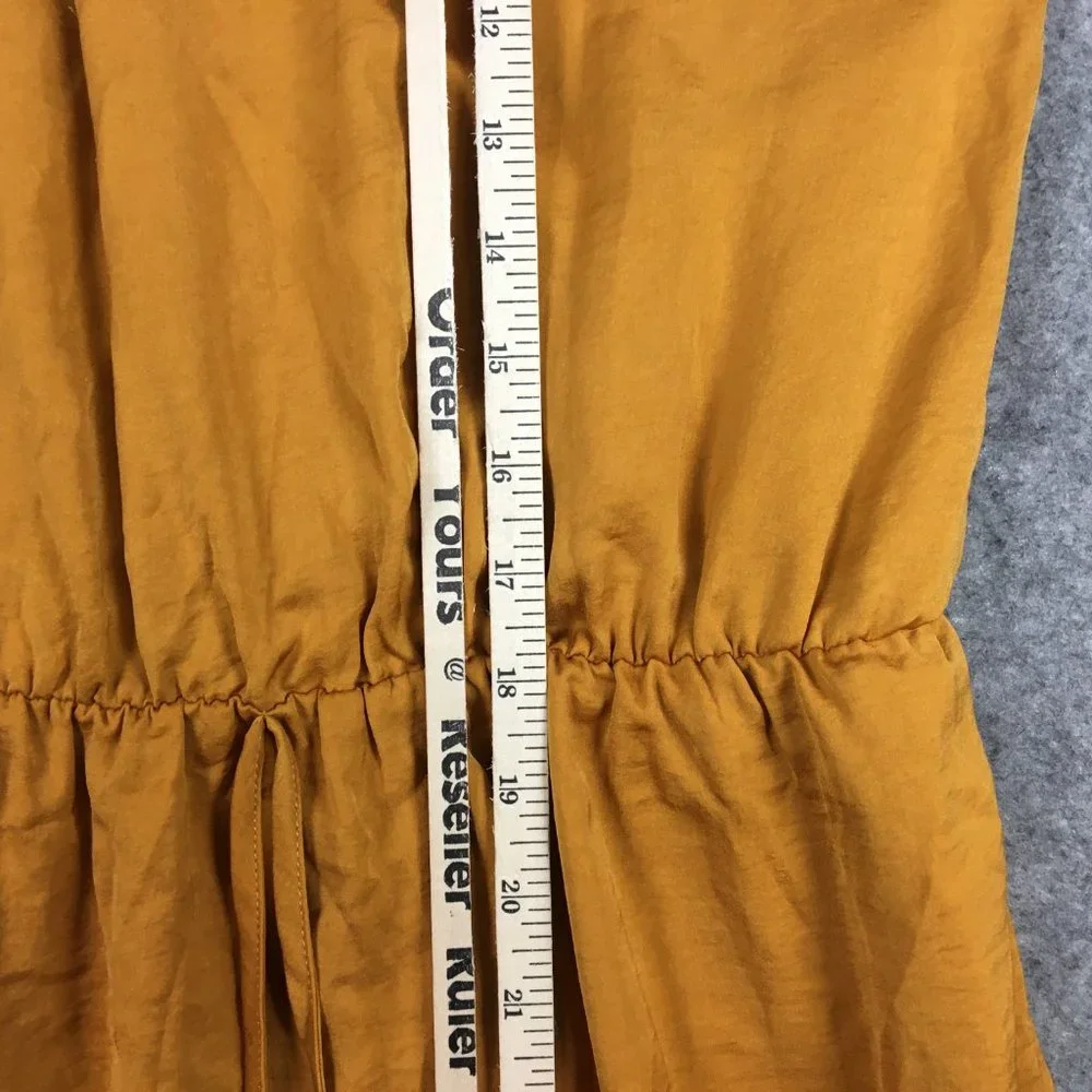 Mossimo Dress S Casual Cocktail Halter Mustard Gold Sleeveless A Line Drawstring